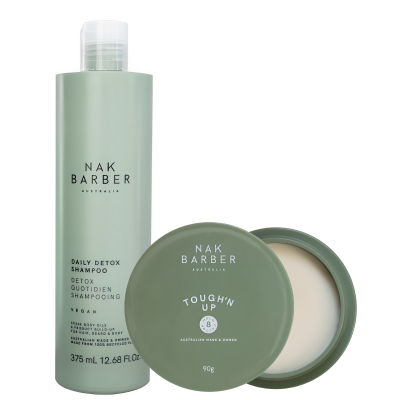 Мужской комплект NAK Barber Duo: детокс-шампунь и матовая паста