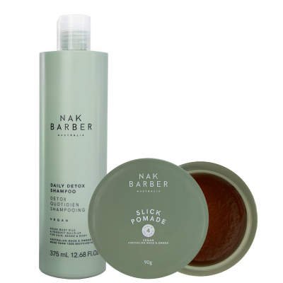 Мужской комплект NAK Barber Duo: детокс-шампунь и классическая помада