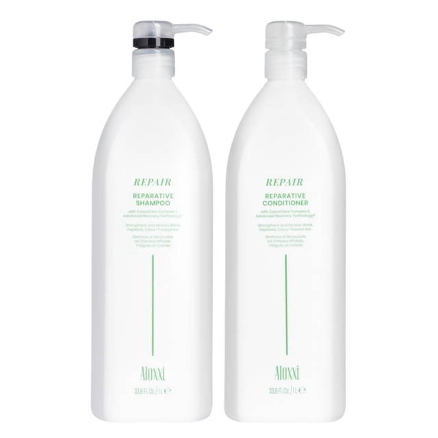 Комплект Aloxxi Duo XXL Reparative «Радикальное восстановление волос»: шампунь и кондиционер, 1000 мл