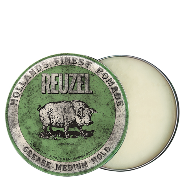 Зеленая помада для укладки средней фиксации Reuzel Grease Medium Hold, 113 г