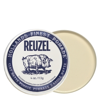 Белая матовая глина-помада для укладки сильной фиксации Reuzel Clay Matte Pomade, 113 г Белая матовая глина-помада для укладки сильной фиксации Reuzel Clay Matte Pomade, 113 г