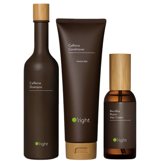 Комплект для укрепления волос O'right Caffeine Trio «Кофеин»: шампунь, кондиционер и масло