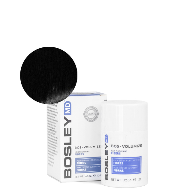 Кератиновые волокна для камуфляжа проблемных зон Bosley MD Volumize Hair Thickening Fibers, 12 г — черные
