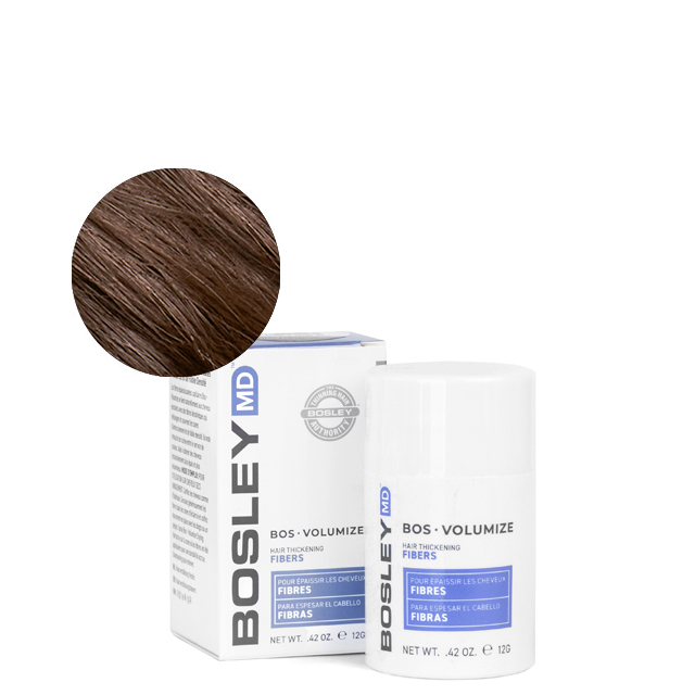 Кератиновые волокна для камуфляжа проблемных зон Bosley MD Volumize Hair Thickening Fibers, 12 г — коричневые