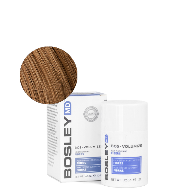 Кератиновые волокна для камуфляжа проблемных зон Bosley MD Volumize Hair Thickening Fibers, 12 г — светло-коричневые