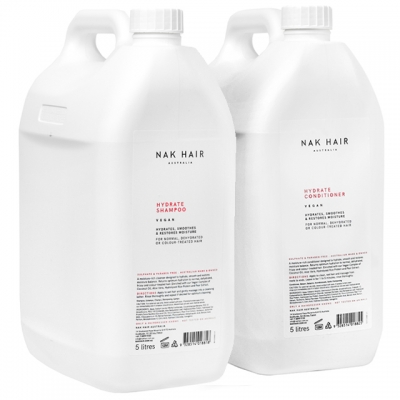 Комплект для увлажнения волос NAK Duo Hydrate: шампунь и кондиционер, 5 л