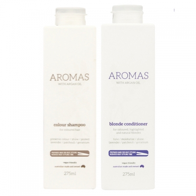 Комплект Aromas Duo «Увлажнение и против желтизны»: шампунь и кондиционер, 275 мл