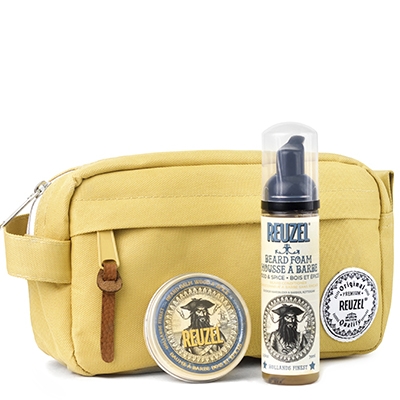 Набор для ухода за бородой Reuzel Wood & Spice Beard Travel Kit 2023: бальзам и пена