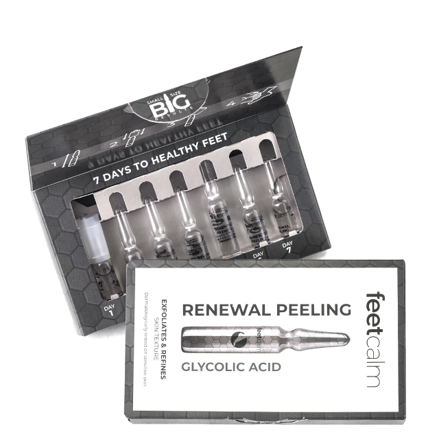 Набор концентратов для пилинга и смягчения кожи стоп Feetcalm Renewal Peeling Concentrate, 7 шт по 2 мл