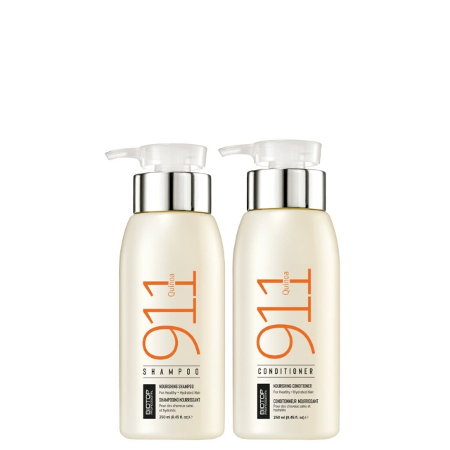 Комплект BIOTOP 911 Quinoa Duo «Киноа» для поврежденных и тусклых волос: шампунь и кондиционер, 250 мл