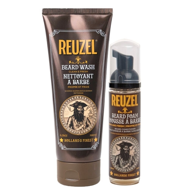 Комплект для ухода за бородой Reuzel Clean & Fresh Duo: шампунь и пена