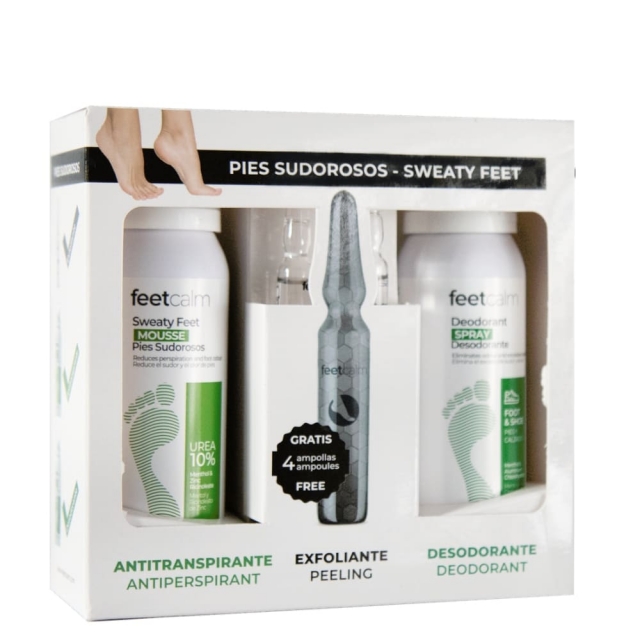 Набор для ухода за ногами Feetcalm Sweat and Odour Essential Kit: мусс, спрей и 4 концентрата