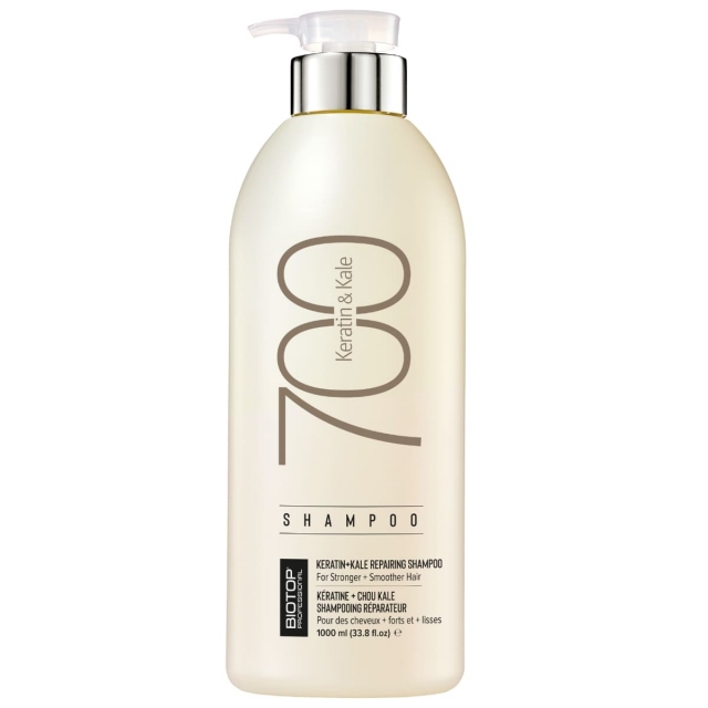 Шампунь для сильно поврежденных и жестких волос 700 BIOTOP Keratin Impact Shampoo «Кератин», 1000 мл