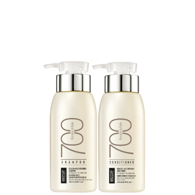 Комплект BIOTOP 700 Keratin Duo «Кератин» для сильно поврежденных и жестких волос: шампунь и кондиционер, 250 мл