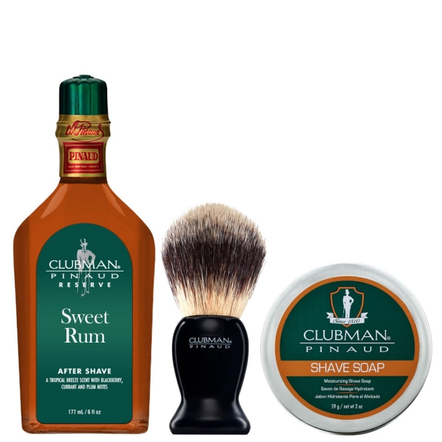 Комплект для бритья Clubman Trio: мыло, помазок и лосьон