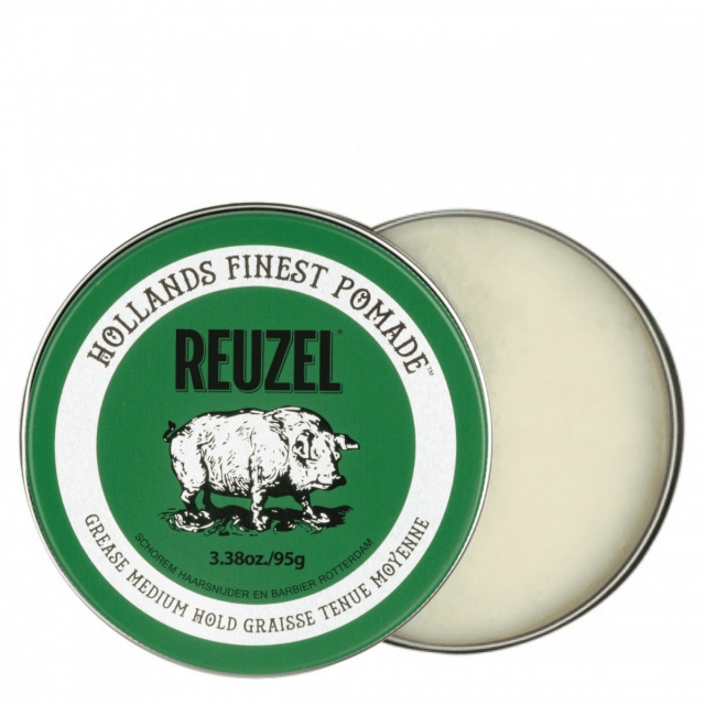 Зеленая помада для укладки средней фиксации Reuzel Grease Medium Hold, 95 г