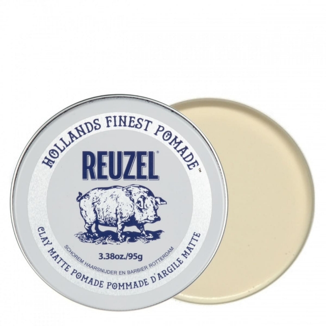 Белая матовая глина-помада для укладки сильной фиксации Reuzel Clay Matte Pomade, 95 г