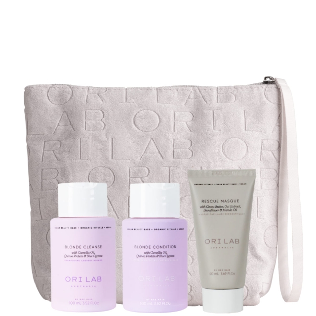 Мини-набор в косметичке ORI Lab Blond Trio Mini «Блонд»: шампунь, кондиционер и маска-спаситель