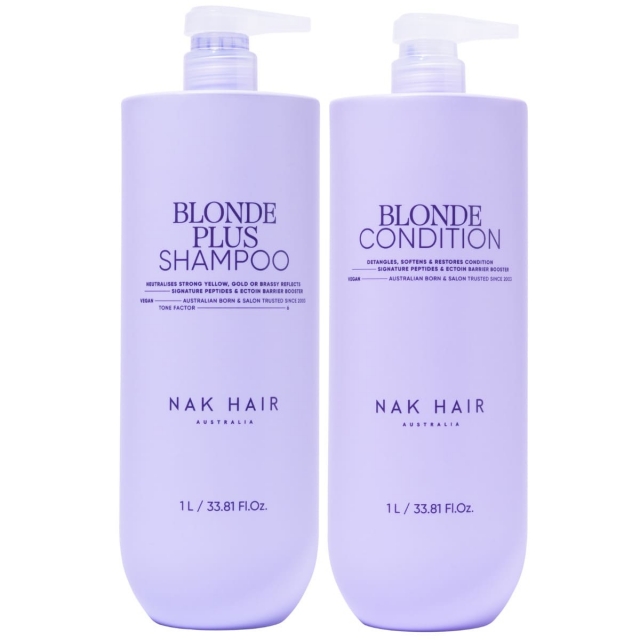 Комплект NAK Signature Duo XXL «Блонд Плюс»: шампунь и кондиционер, 1000 мл