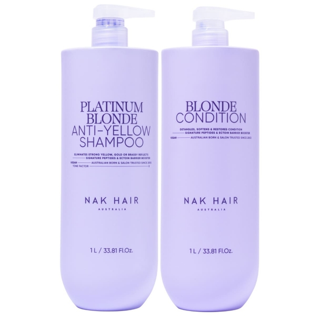 Комплект NAK Signature Duo XXL «Платиновый Блонд»: шампунь и кондиционер, 1000 мл