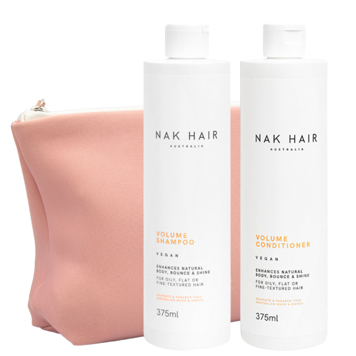 Набор в косметичке NAK Volume Duo «Объем»: шампунь и кондиционер, 375 мл
