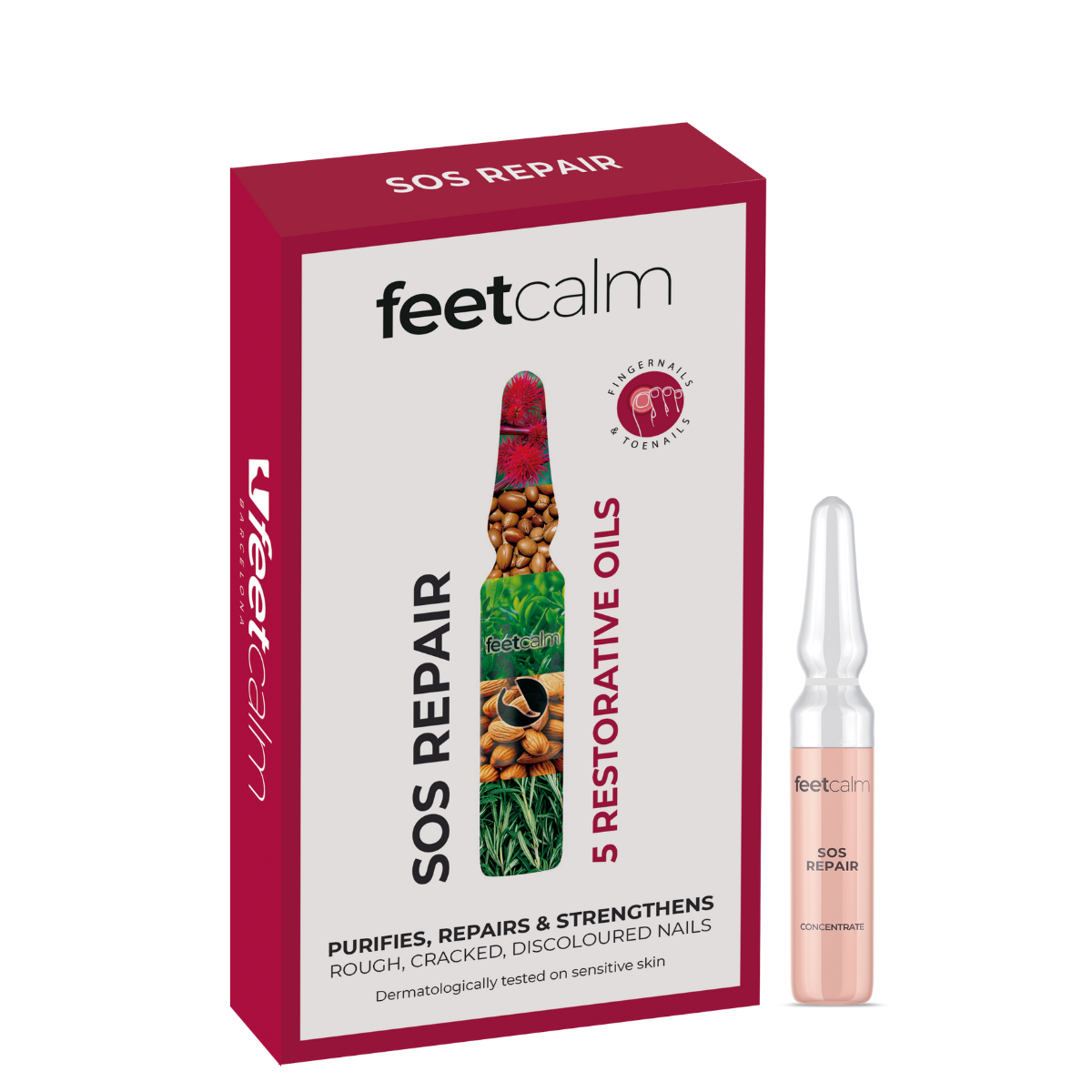 Набор концентратов против грибка для кожи и ногтей Feetcalm SOS Repair Concentrate, 7 шт по 2 мл