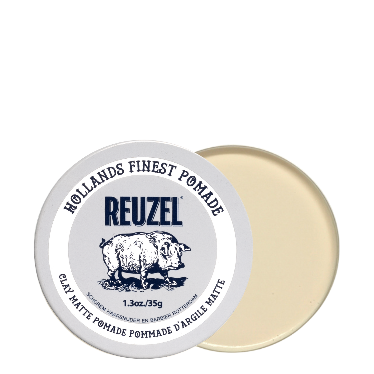 Белая матовая глина-помада для укладки сильной фиксации Reuzel Clay Matte Pomade, 35 г