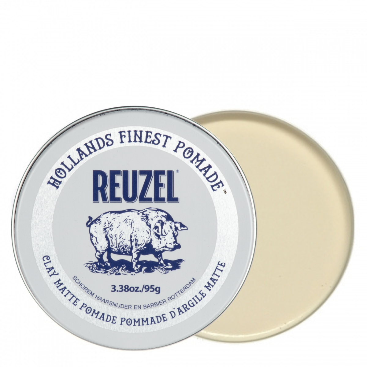 Белая матовая глина-помада для укладки сильной фиксации Reuzel Clay Matte Pomade, 95 г