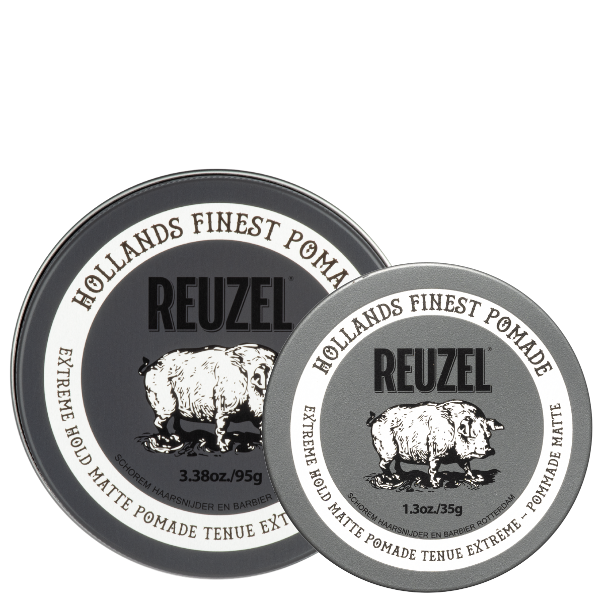 Комплект для мужчин Reuzel Duo: две серые матовые помады экстрасильной фиксации