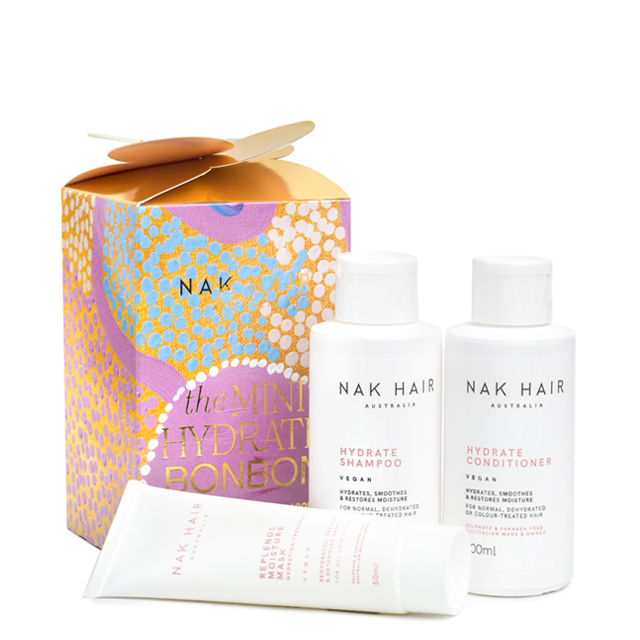 Мини-комплект NAK Bon Bon Trio «Увлажнение»: шампунь, кондиционер и маска