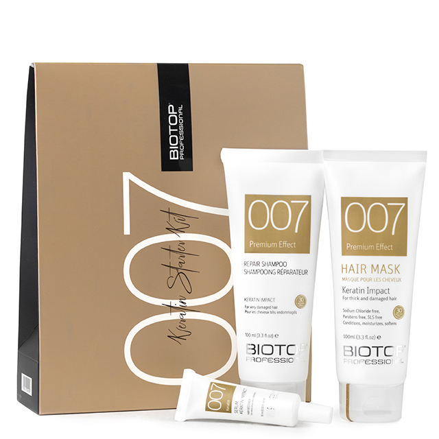 Набор для сильно поврежденных и жестких волос «Кератин» BIOTOP 007 Keratin Starter Kit 100